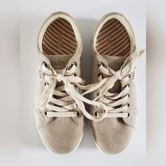 Taos Star Women's Canvas Khaki Lace Up Sneaker Size 7.5 - Picture 2 of 11